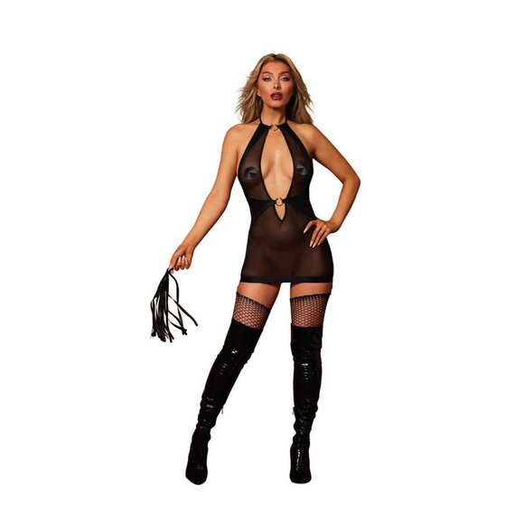 Dreamgirl Other - Black Mesh Chemise‎ Lingerie Garter Set Dreamgirl One Size